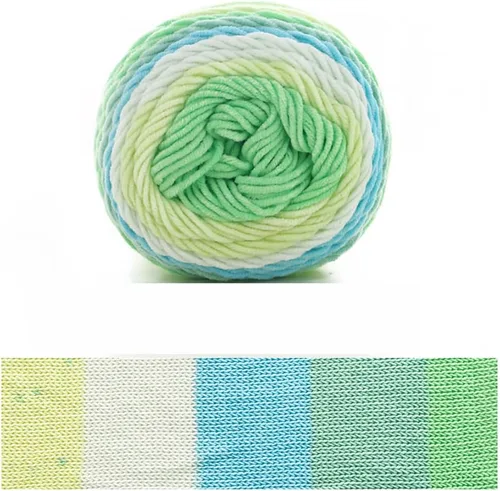 Miniatura 27 de Hilo de color de algodón para tartas, hilo multicolor arcoíris para tejer y tejer a ganchillo, 2 bolas de 7.05 oz, 45% algodón, 55% acrílico, hilo