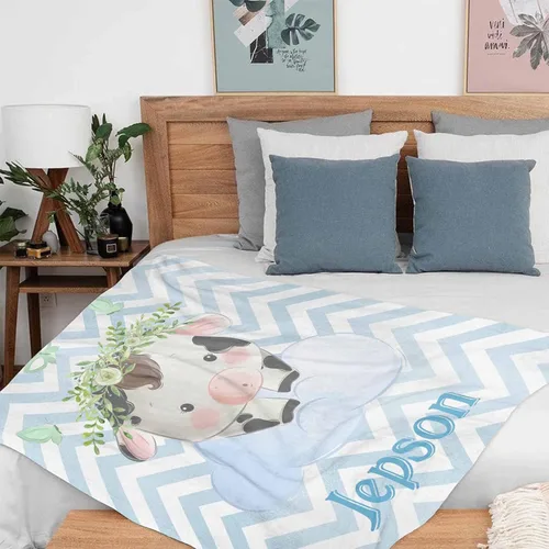 Miniatura 28 de Artsadd Manta de bebé personalizada para niños y niñas con nombre, manta personalizada con nombre de bebé con patrón de unicornio, manta