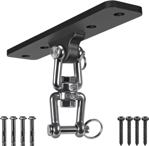 Dolibest Colgador de columpio resistente, gancho giratorio de montaje en techo, soporte de viga de madera de rotación de 360°, sistemas de Anclaje