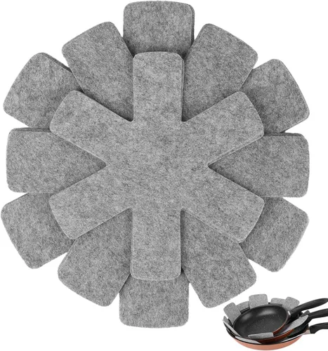 BOYAN Protectores para ollas y sartenes, juego de 12 y 3 tamaños diferentes, almohadillas divisoras de utensilios de cocina/protectores de sartenes