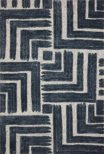Loloi Hagen Collection HAG-05 - Alfombra de pasillo azul/blanca de 2 pies y 7 pulgadas x 10 pies y 10 pulgadas Azul / blanco