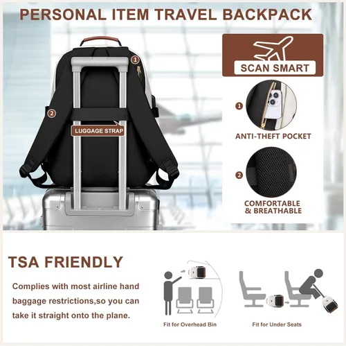 Miniatura 6 de Mochila para Laptop para Mujeres Mochila de Libros: Mochilas de Trabajo y Escuela de 15.6 pulgadas con Bolsillo con Compartimento para Taza de Gran