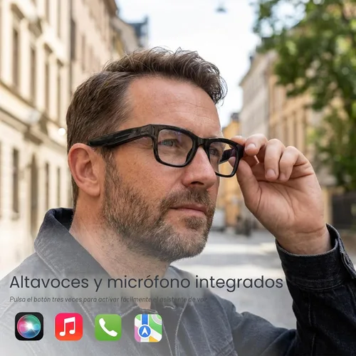 Miniatura 5 de Lentes inteligentes AI con lentes de cambio de color, gafas Bluetooth para hombres y mujeres con traducción más de 160 idiomas asistente de voz