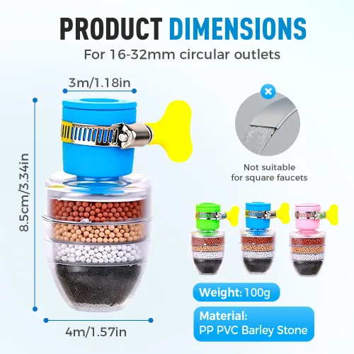 Miniatura 7 de Filtro de agua de carbón mágico, filtro de agua activado con cartucho de 6 capas, proporciona una fuerte presión de agua, adecuado para grifo de 1/2