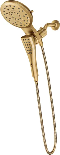 Miniatura 2 de Moen 220C3BG Verso - Cabezal de ducha redondo de 7 pulgadas y ocho funciones con ducha de mano, manguera de 72 pulgadas, oro cepillado Cabezal