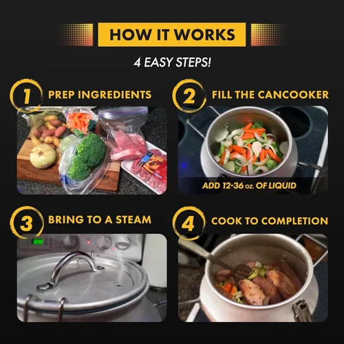Miniatura 5 de CanCooker Paquete de olla de vapor de convección de 4 galones con libro de recetas de 100 páginas, aluminio anodizado duradero, compatible con Kit