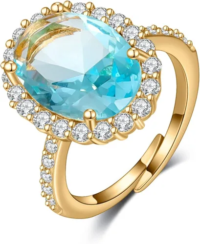 Artilady Anillos de luna y estrella con circonita cúbica para mujer, anillo abierto AAAA con circonita cúbica y luna y estrella, ajustable para EE.