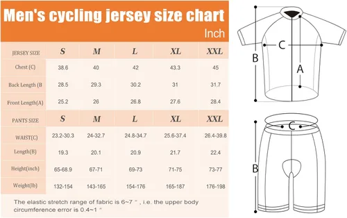 Miniatura 7 de Conjunto de camiseta de ciclismo para hombre camiseta reflectante de secado rápido y pantalones cortos de ciclismo acolchados 3D M