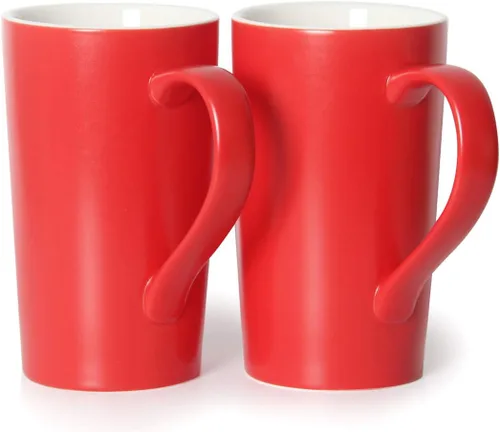 Miniatura 7 de Taza de Café de 20 Onzas Extra Grande, M007, Taza Alta Grande de Cerámica Lisa para Café con Leche, Capuchino y Té con Asa para Papá, Hombres