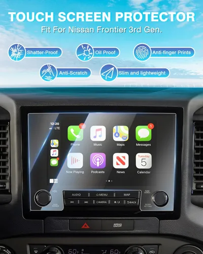 Miniatura 2 de Karltys Paquete de 2 protectores de pantalla para Nissan Frontier 2022-2024, accesorios de vidrio templado de 9 pulgadas, sin deslumbramiento ni