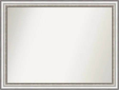 Miniatura 234 de Amanti Art Espejo de baño plateado para sobre el fregadero, 26 x 26 pulgadas, espejo cuadrado de plata antigua, marco de madera tradicional mediano