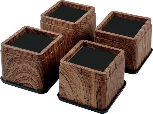 Miniatura 9 de BTSD-home Elevadores de cama de 2 o 4 pulgadas, resistentes, apilables, elevadores de muebles para sofá, mesa, silla, cama, bloques de elevadores