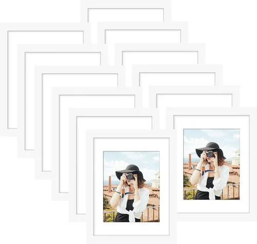 Miniatura 108 de Picrit - Juego de 12 portarretratos de 4 x 6 pulgadas, para fotos de 3.5 x 5 con paspartú o 4 x 6 pulgadas sin paspartú, marcos para colgar