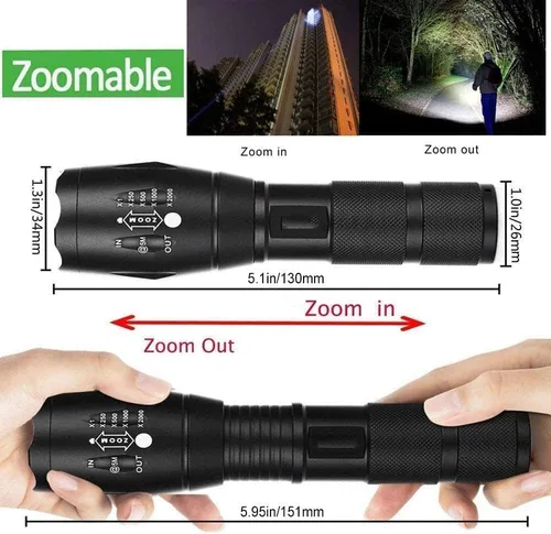 Miniatura 4 de Paquete de 3 linternas superbrillantes, linterna LED de alto lúmenes con haz zoomable, mini linternas para acampar, senderismo, pasear perros