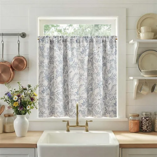Miniatura 18 de Jinchan - Cortinas opacas del 95% para cocina estilo boho, cortinas de 24 pulgadas para cafetería, cortinas pequeñas estilo bohemio para dormitorio