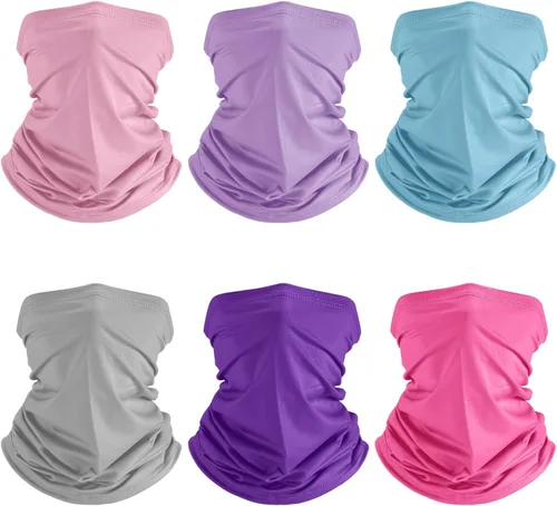 Miniatura 10 de Geyoga 6 piezas de protección UV para el verano, polaina de cuello refrescante, ropa para la cara, polaina para cuello, bufanda, protector solar