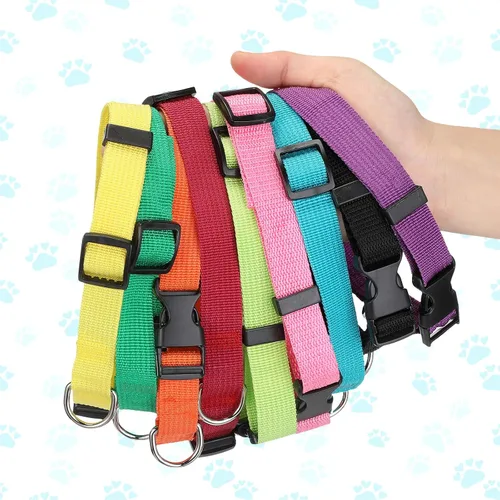 Miniatura 4 de 9 piezas de collar ajustable para perro, collar de nailon suave para mascotas con hebilla de liberación rápida a granel para perros, caminar