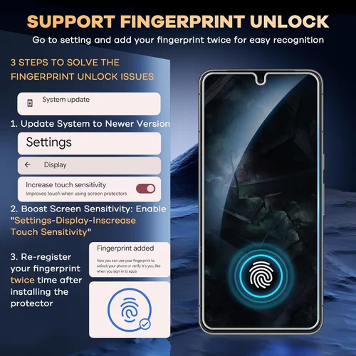 Miniatura 3 de FANGTIAN - Protector de pantalla para Google Pixel 8 Pro (no de vidrio), protector de pantalla para Pixel 8 Pro [compatible con huellas dactilares]