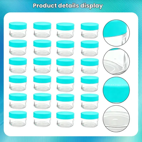 Miniatura 3 de Tarros cosméticos de plástico transparente con tapas blancas (verde)