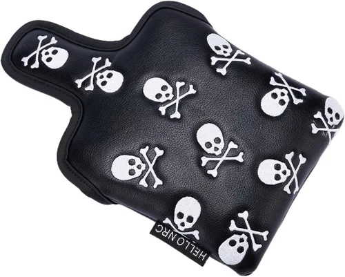 Miniatura 7 de Golf Club Skull Square Mallet Putter Cover Magnetic Closure Skeleton PU Leather Headcover