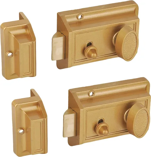 Miniatura 4 de Cerradura nocturna de borde para puerta frontal, color negro