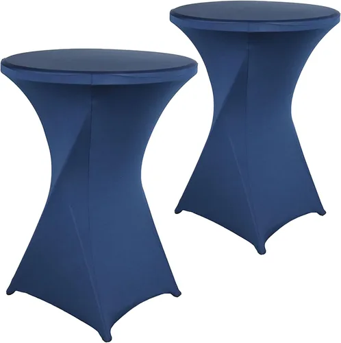 Miniatura 9 de Paquete de 2 Fundas para Mesa de Cóctel de Spandex Champán de 32x43 Pulgadas, Mantel de Cóctel Redondo Elástico, Funda de Mesa Highboy Ajustada