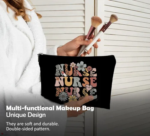 Miniatura 4 de Bolsas de enfermera para mujeres y estudiantes - Bolsas de cosméticos con cremallera B Style-enfermera-negro