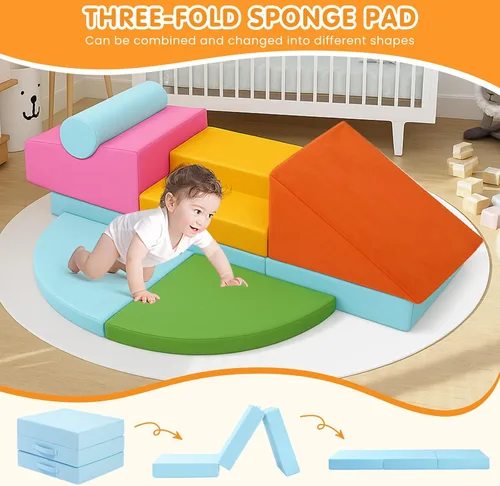 Miniatura 3 de 7 juguetes de escalada para niños pequeños de 1 a 3 años en el interior, bloques de escalada de espuma para bebés, juego suave para niños pequeños