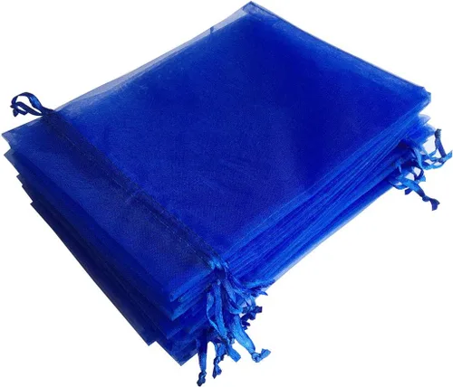 Miniatura 8 de 50 bolsas de papel de regalo de 4 x 6 pulgadas, tela de tul transparente de organza, bolsa de cordón blanco para baby shower, fiesta de cumpleaños