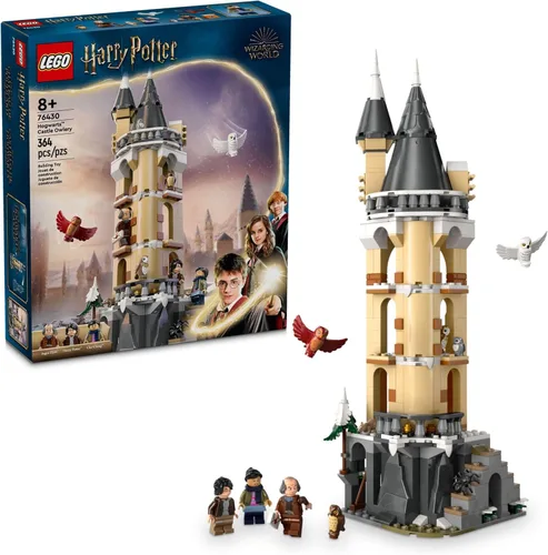 LEGO Harry Potter Castillo de Hogwarts con leonera, juguete de fantasía del mundo mágico para niñas y niños, juego de construcción del castillo de