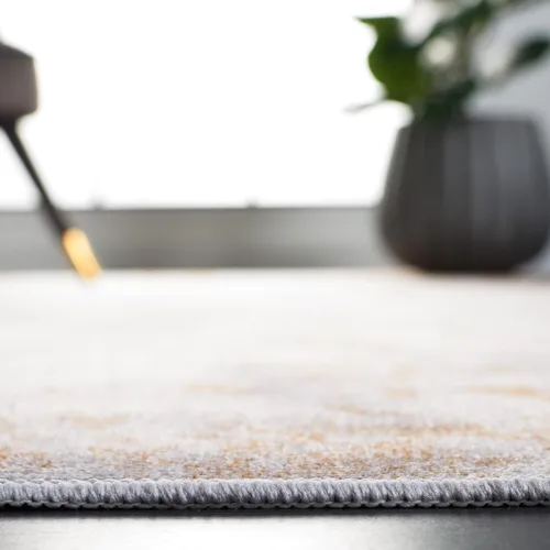 Miniatura 5 de SAFAVIEH Alfombra lavable Tacoma Collection - 8 x 10 pies, gris y al óxido, antideslizante y fácil de limpiar, ideal para sala de estar, dormitorio