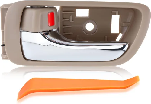 Manija de puerta interior compatible con Toyota Camry 2002 2003 2004 2005 2006, lado del conductor delantero o trasero, carcasa beige con palanca