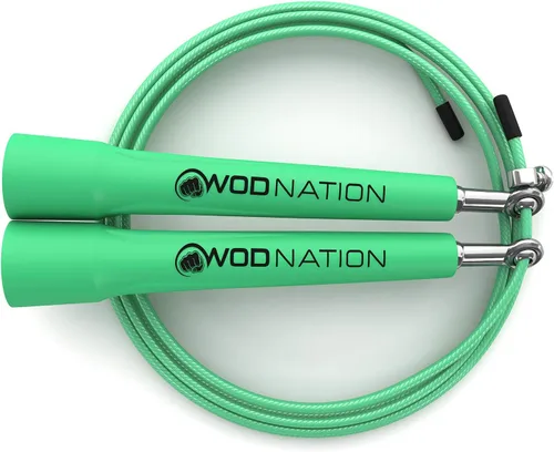 Miniatura 5 de WOD Nation Cuerda de saltar de velocidad ajustable para hombres, mujeres y niños - Cuerda de saltar de fitness ultrarrápida perfecta para boxeo