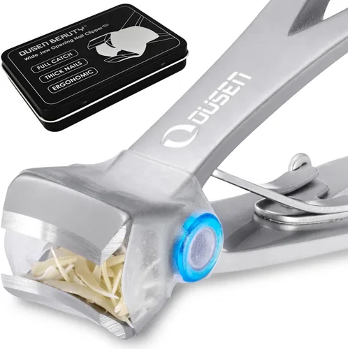 Miniatura 10 de Cortaúñas con atrapador, cortaúñas gruesas con apertura de mandíbula ancha antisalpicaduras para personas mayores, cortador de uñas autocolectable