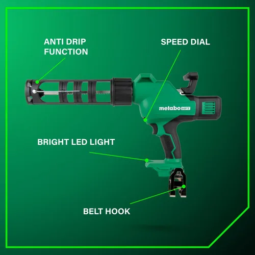 Miniatura 3 de Metabo HPT Pistola de calafateo inalámbrica de alta capacidad MultiVolt™ de 18 V Solo herramienta - Sin batería Función antigoteo Velocidad