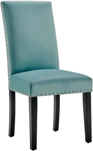 Miniatura 11 de Modway Parcel Performance - Juego de 2 sillas auxiliares de terciopelo para comedor, color azul marino