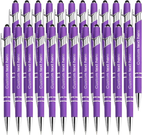 Miniatura 16 de Bolígrafos personalizados a granel con punta de lápiz capacitivo, bolígrafos personalizados de 0.020 in con nombre, logotipo o mensaje grabado