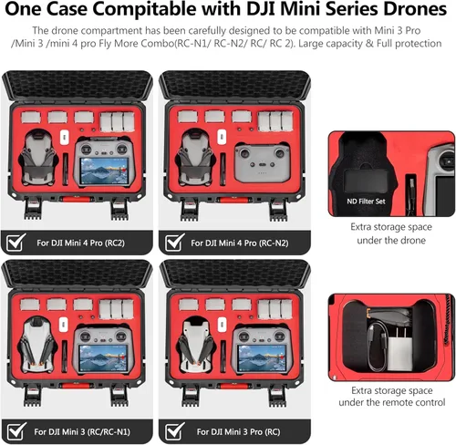 Miniatura 3 de STARTRC Mini 4 Pro Funda de Transporte Dura Impermeable para DJI Mini 3 Pro/3 Accesorios, Estuche de Viaje para Fly More Combo