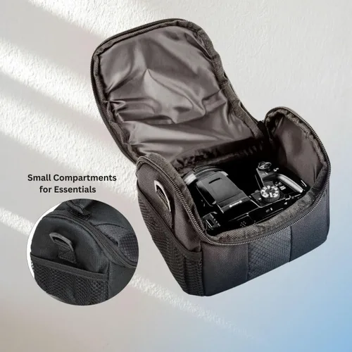 Miniatura 3 de Pequeña bolsa acolchada para cámara con correa para el hombro - Estuche compacto para cámara DSLR y sin espejo, funda protectora ligera cruzada