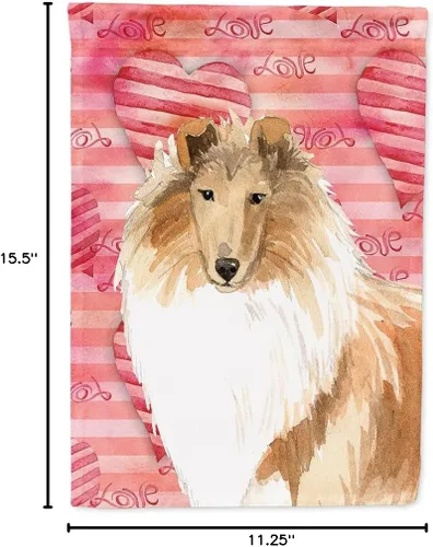 Miniatura 7 de Caroline's Treasures CK1756GF Bandera de jardín Love a Rough Collie para buzón, bandera decorativa para patio exterior, obras de arte de patio