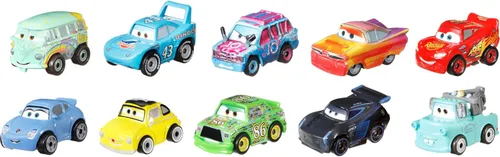 Miniatura 2 de Mattel Disney Pixar Cars Mini Racers, paquete de 10 vehículos coleccionables de juguete para niños y coleccionistas a partir de 3 años