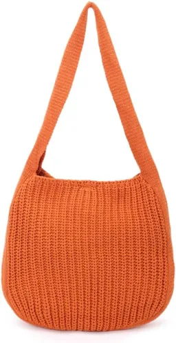 Miniatura 33 de ENBEI Bolsos de hombro para mujer Bolsos de ganchillo Bolso de punto grande Bolso de mano estético para la escuela lindo Bolsas de mano Bolsa