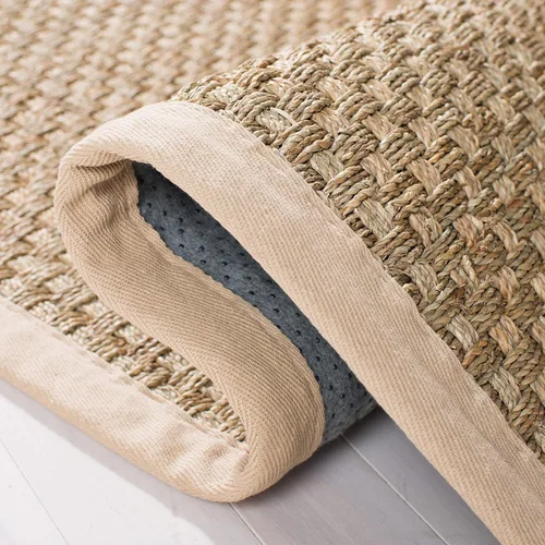 Miniatura 7 de SAFAVIEH Alfombra de área de 5x8 - Colección de fibra natural - Natural y beige, hierba marina, patrón de tejido de canasta con borde (NF114A)