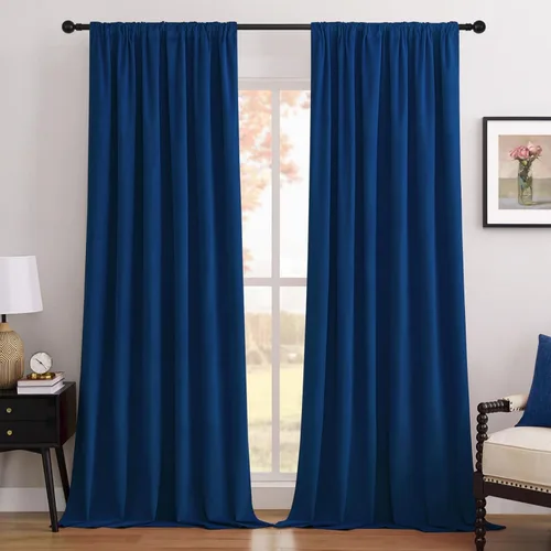 Miniatura 20 de Joydeco - Cortinas opacas 100% azul rey, 84 pulgadas, 2 paneles, cortinas de terciopelo azul rey de lujo para dormitorio y sala de estar, cortinas