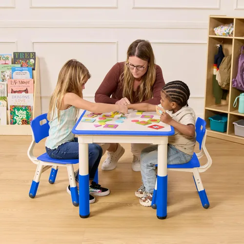 Miniatura 2 de ECR4Kids Silla ajustable para aula, asientos flexibles, color azul, paquete de 2