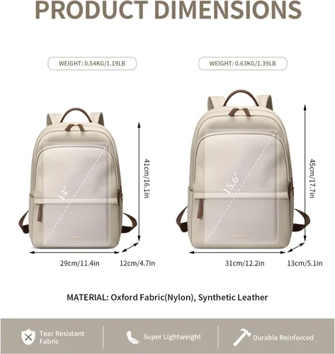 Miniatura 5 de GOLF SUPAGS Mochila para laptop para mujer, bolsa delgada para computadora, trabajo, viajes, universidad, mochila para portátil de 14 pulgadas