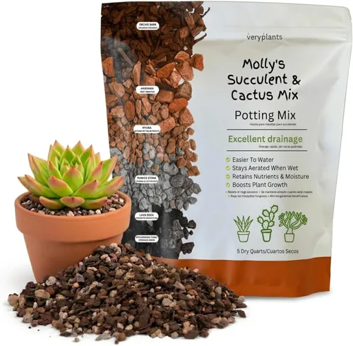Miniatura 10 de Mezcla para maceta de orquídea Molly - Mezcla premium sin tierra para orquídeas granulada - Suelo con alto drenaje y textura grumosa vs suelo