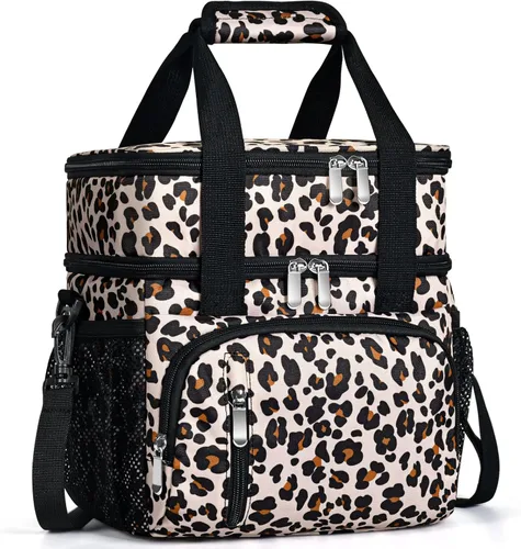 Miniatura 16 de Lonchera para Hombres, Bolsa de Almuerzo con Doble Aislamiento Reutilizable a Prueba de Fugas Bolsa Refrigeradora Portátil Bolsa de Comida para Negro