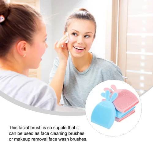 Miniatura 6 de Beaupretty Juego de 4 cepillos de silicona para limpiar la cara, masajeador exfoliante suave para el cuidado de la piel, portátil para uso diario