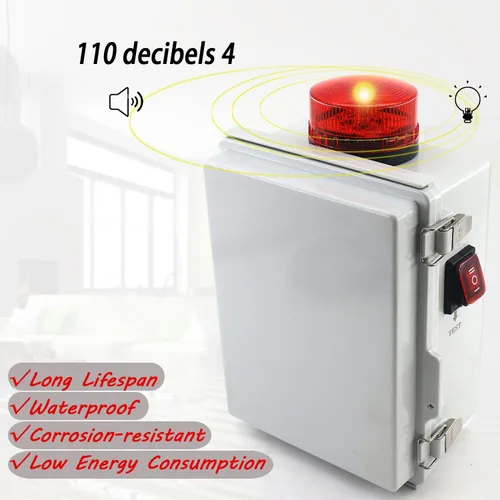 Miniatura 3 de Alarma de bomba de sumidero Alarma de agua alta para bomba de sumidero séptico tanque de agua de estanque cuenta con una luz intermitente brillante